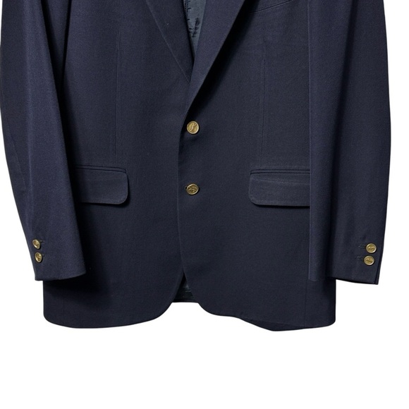 Vintage Yves Saint Laurent YSL Navy Wool Gold Button Blazer Mens US 38-40 FRANCE - Picture 3 of 7